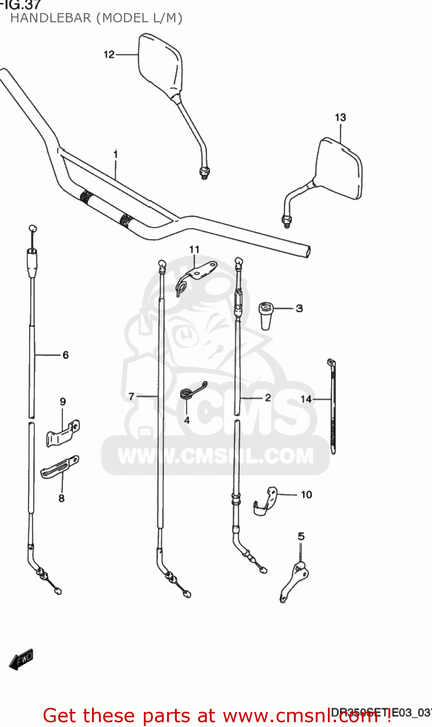 HANDLEBAR (MODEL L/M) DR350SE 1990 (L) USA (E03)