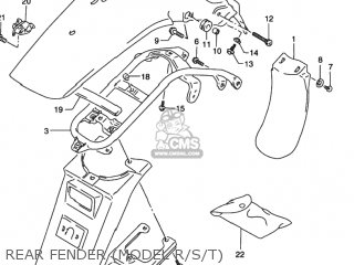 REAR FENDER (MODEL R/S/T) - DR350SE 1990 (L) USA (E03)