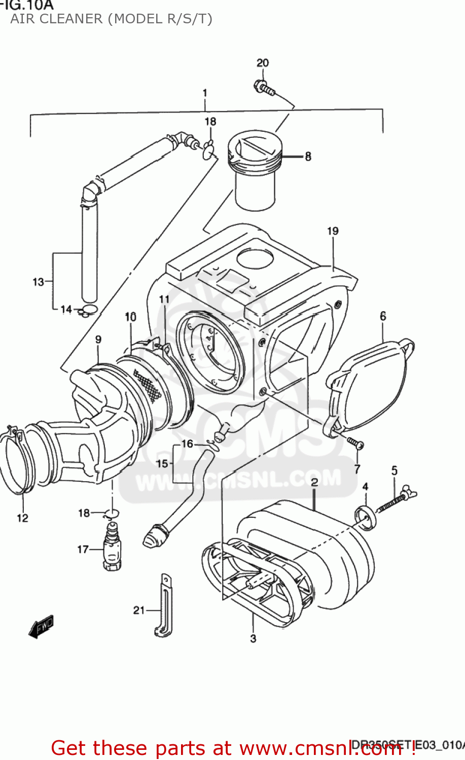 AIR CLEANER (MODEL R/S/T) DR350SE 1991 (M) USA (E03)