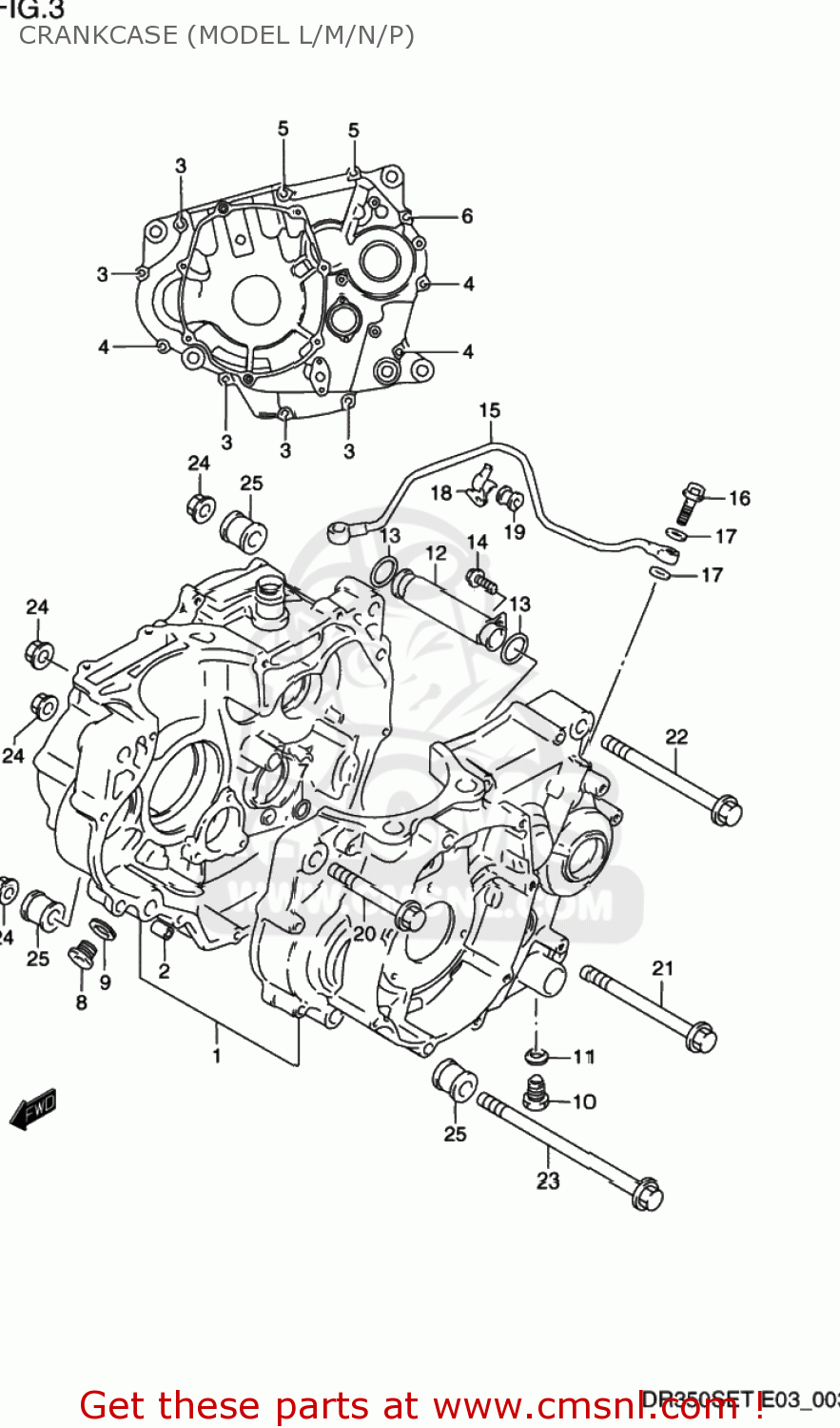 CRANKCASE (MODEL L/M/N/P) DR350SE 1991 (M) USA (E03)