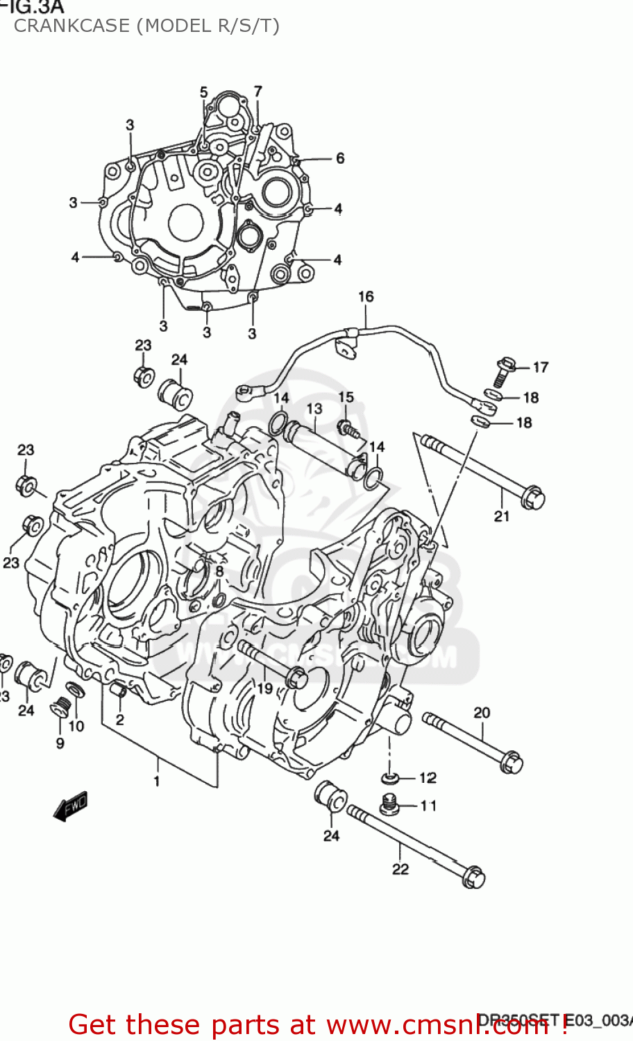 CRANKCASE (MODEL R/S/T) DR350SE 1991 (M) USA (E03)