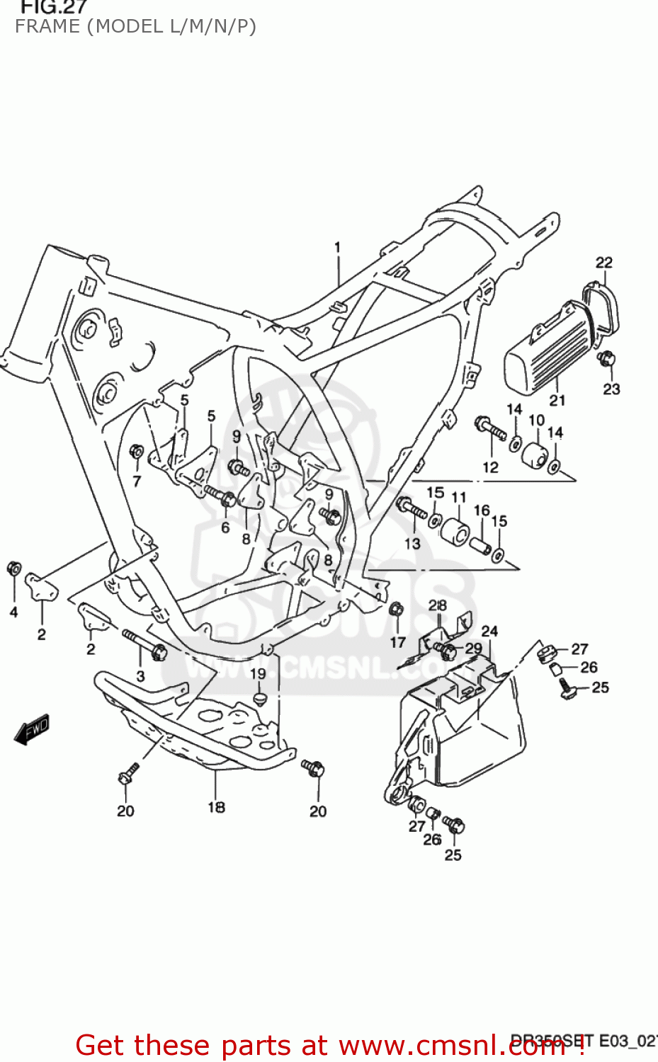 FRAME (MODEL L/M/N/P) DR350SE 1991 (M) USA (E03)
