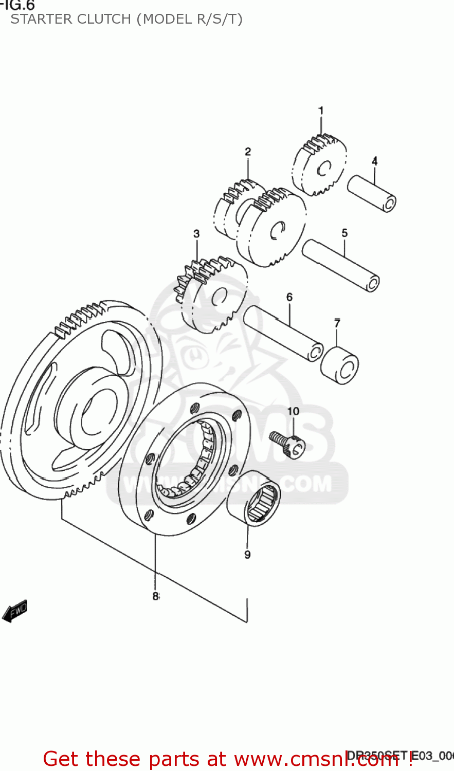STARTER CLUTCH (MODEL R/S/T) DR350SE 1991 (M) USA (E03)