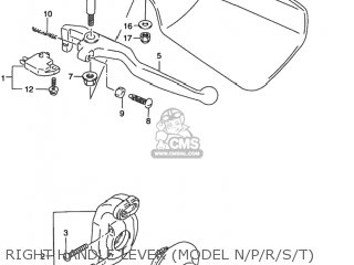 RIGHT HANDLE LEVER (MODEL N/P/R/S/T) - DR350SE 1991 (M) USA (E03)