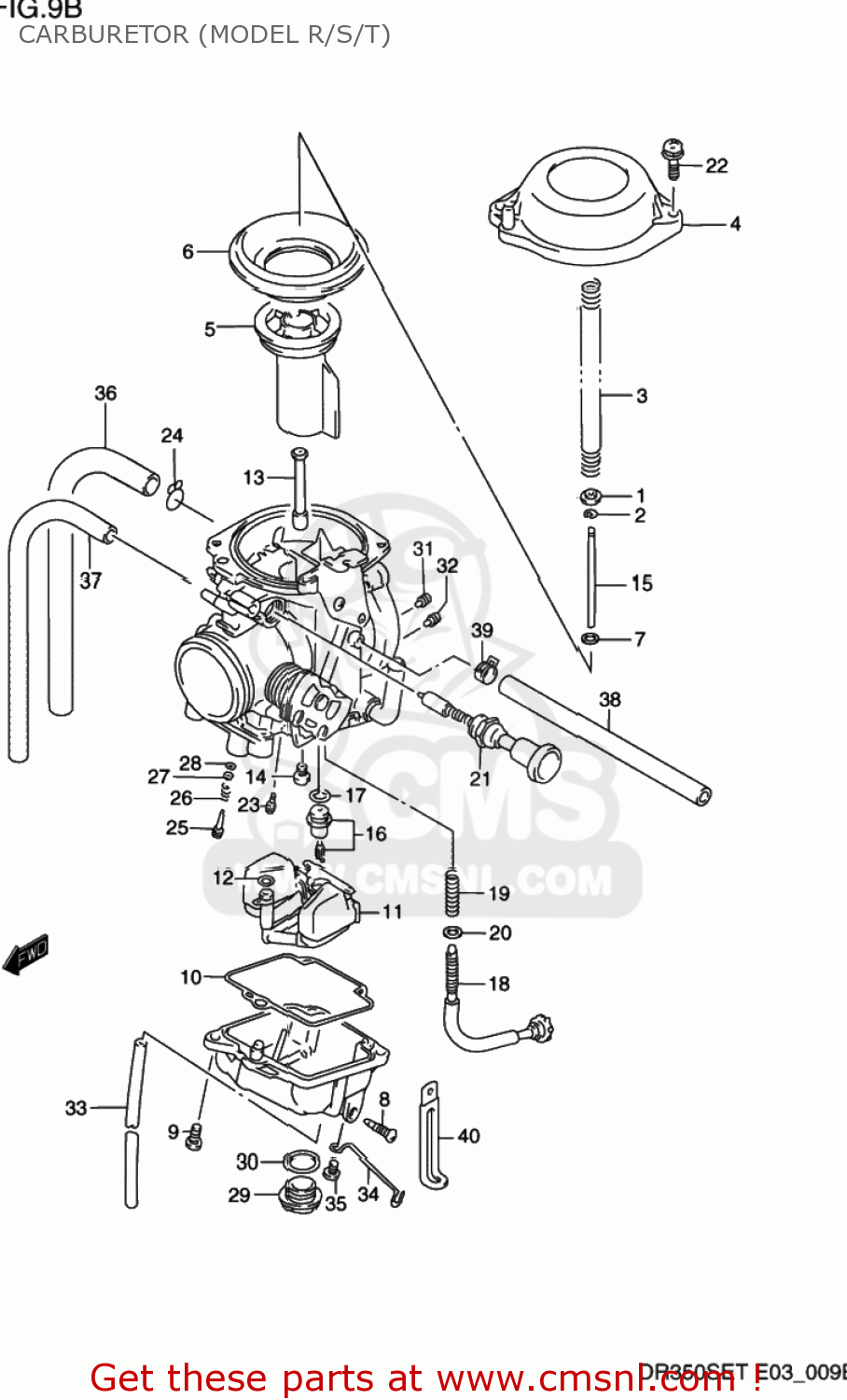 Suzuki DR350SE 1992 (N) USA (E03) CARBURETOR (MODEL R/S/T) - buy ...