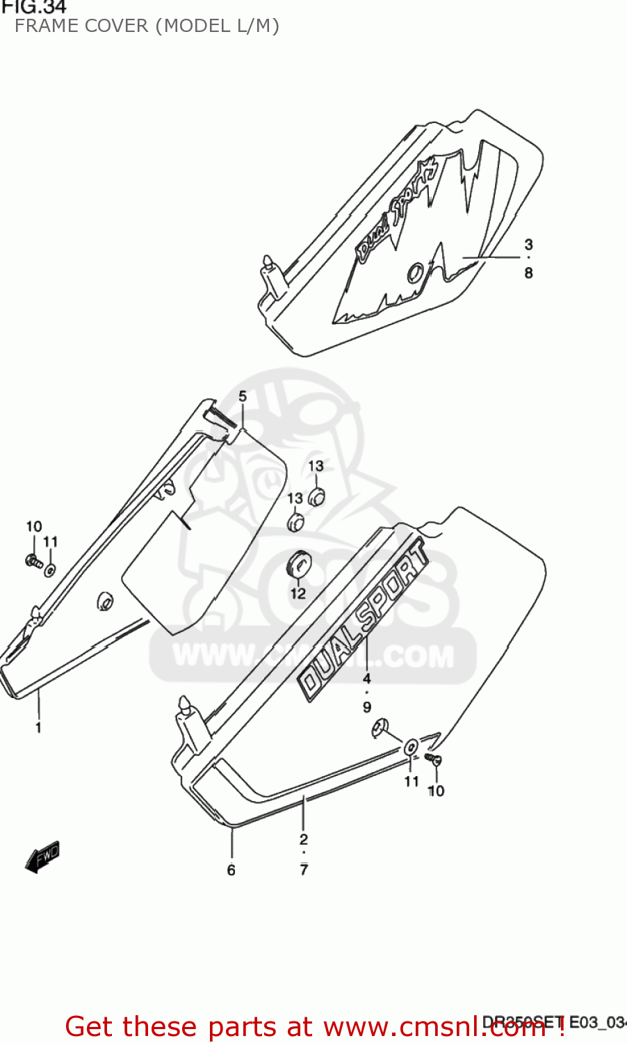 FRAME COVER (MODEL L/M) DR350SE 1992 (N) USA (E03)