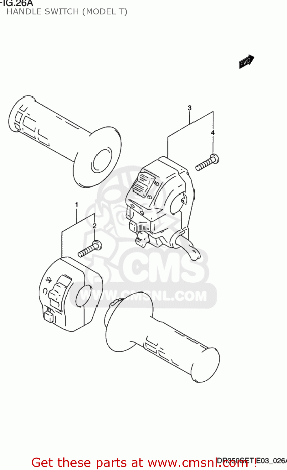 HANDLE SWITCH (MODEL T) DR350SE 1992 (N) USA (E03)