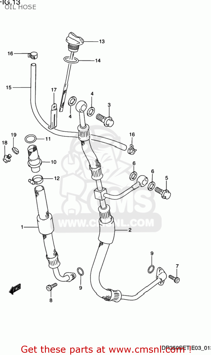 OIL HOSE DR350SE 1992 (N) USA (E03)