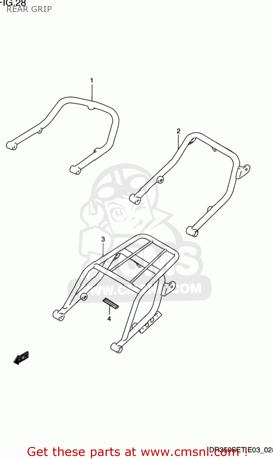 REAR GRIP DR350SE 1992 (N) USA (E03)