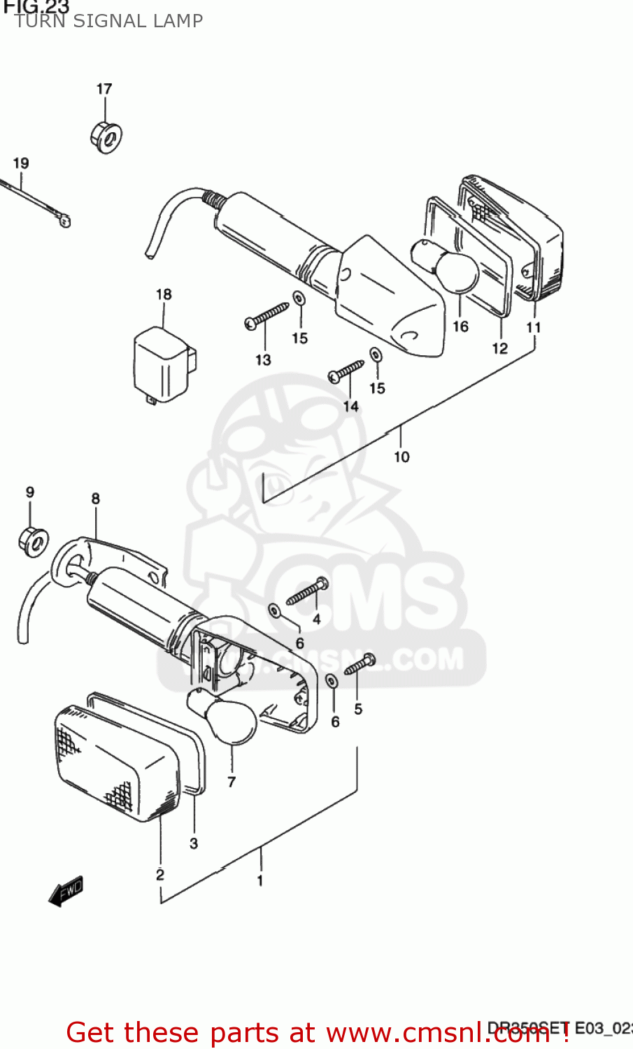 TURN SIGNAL LAMP DR350SE 1992 (N) USA (E03)