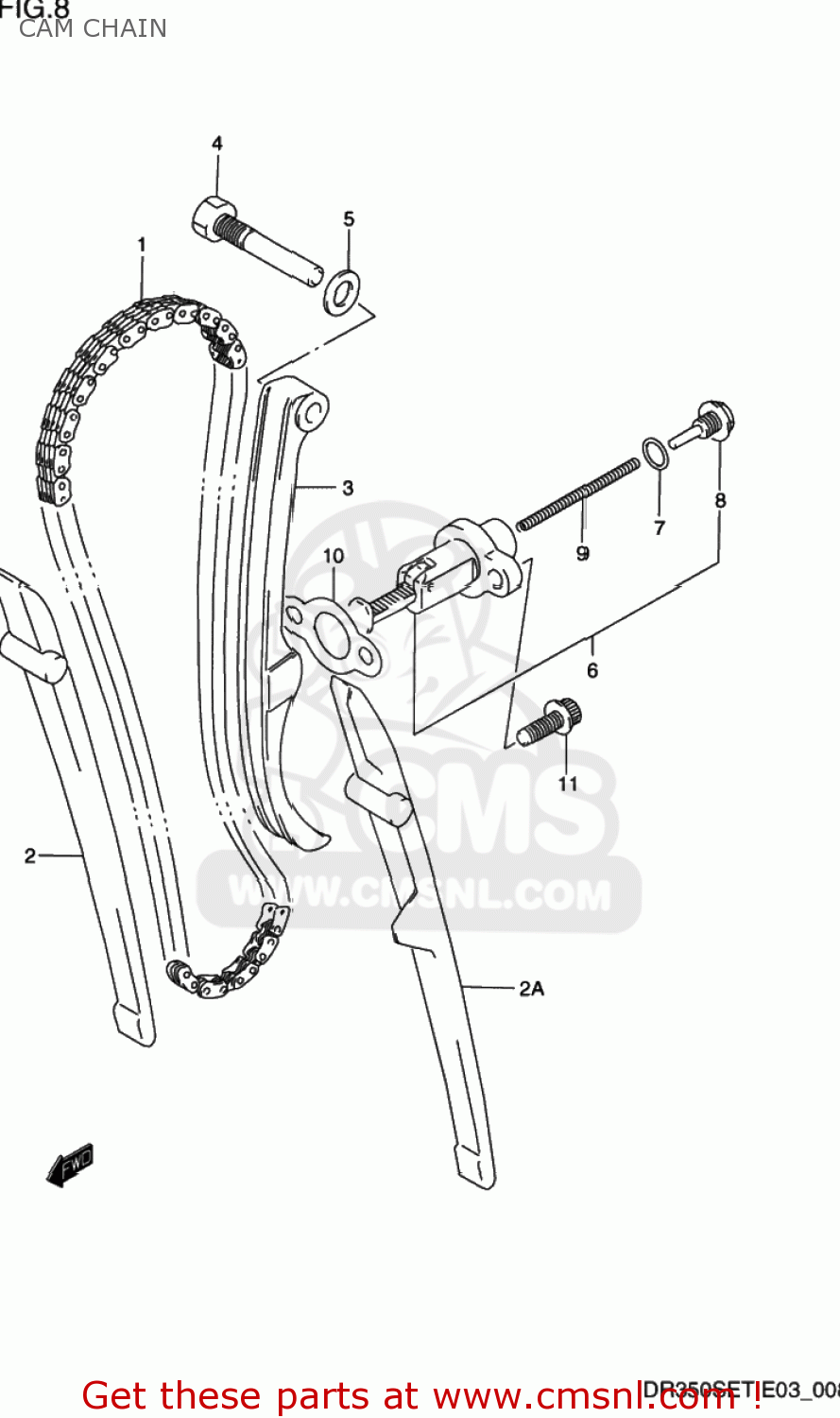 CAM CHAIN DR350SE 1993 (P) USA (E03)