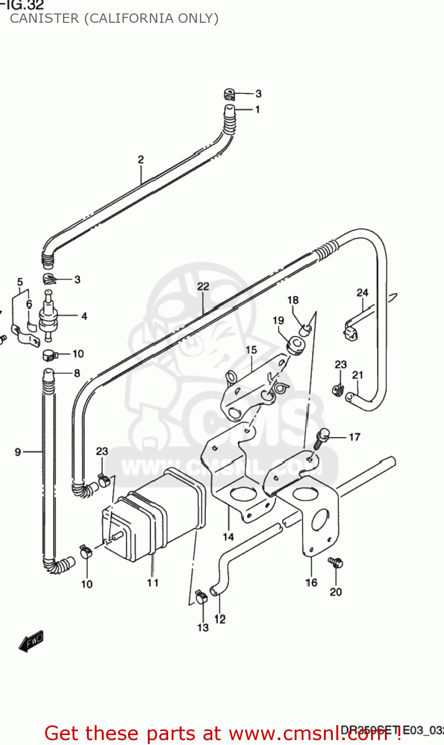 CANISTER (CALIFORNIA ONLY) DR350SE 1993 (P) USA (E03)