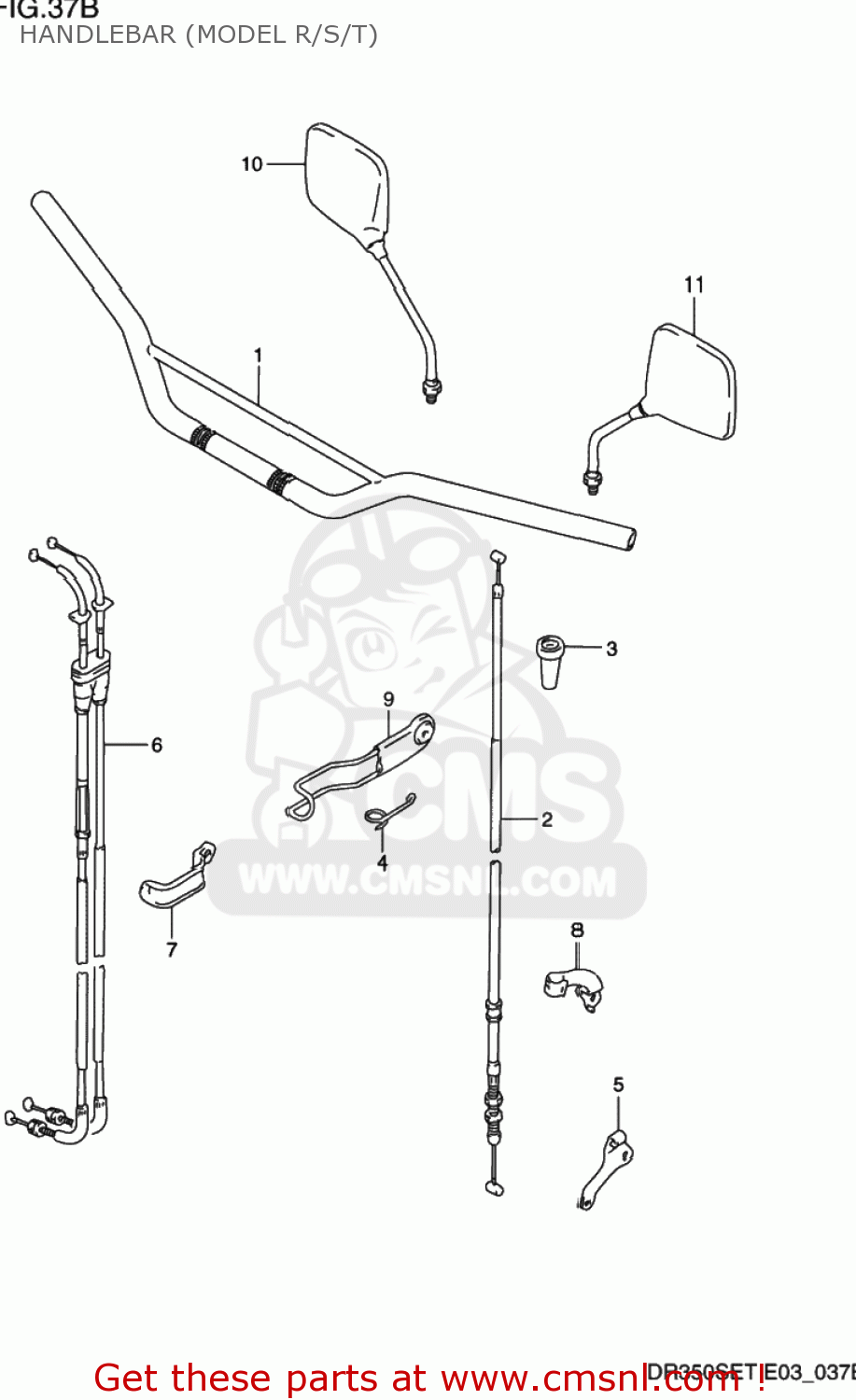HANDLEBAR (MODEL R/S/T) DR350SE 1993 (P) USA (E03)