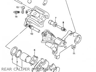 REAR CALIPER (MODEL N/P) - DR350SE 1993 (P) USA (E03)
