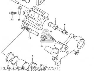 REAR CALIPER (MODEL R/S/T) - DR350SE 1993 (P) USA (E03)