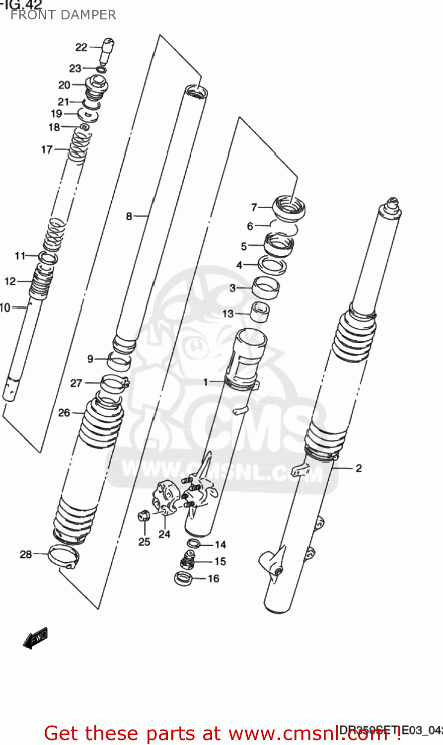 FRONT DAMPER DR350SE 1994 (R) USA (E03)