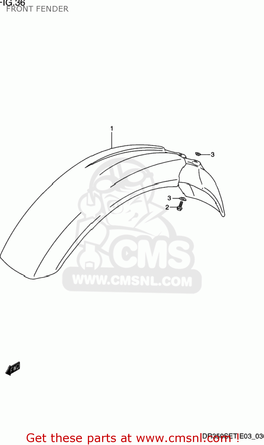 FRONT FENDER DR350SE 1994 (R) USA (E03)