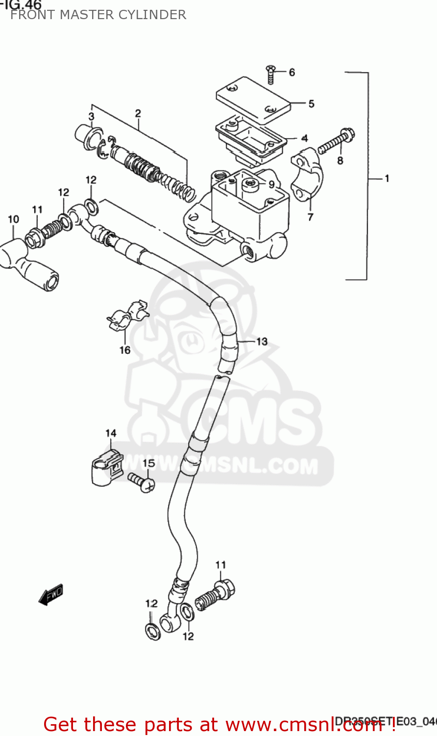 FRONT MASTER CYLINDER DR350SE 1994 (R) USA (E03)