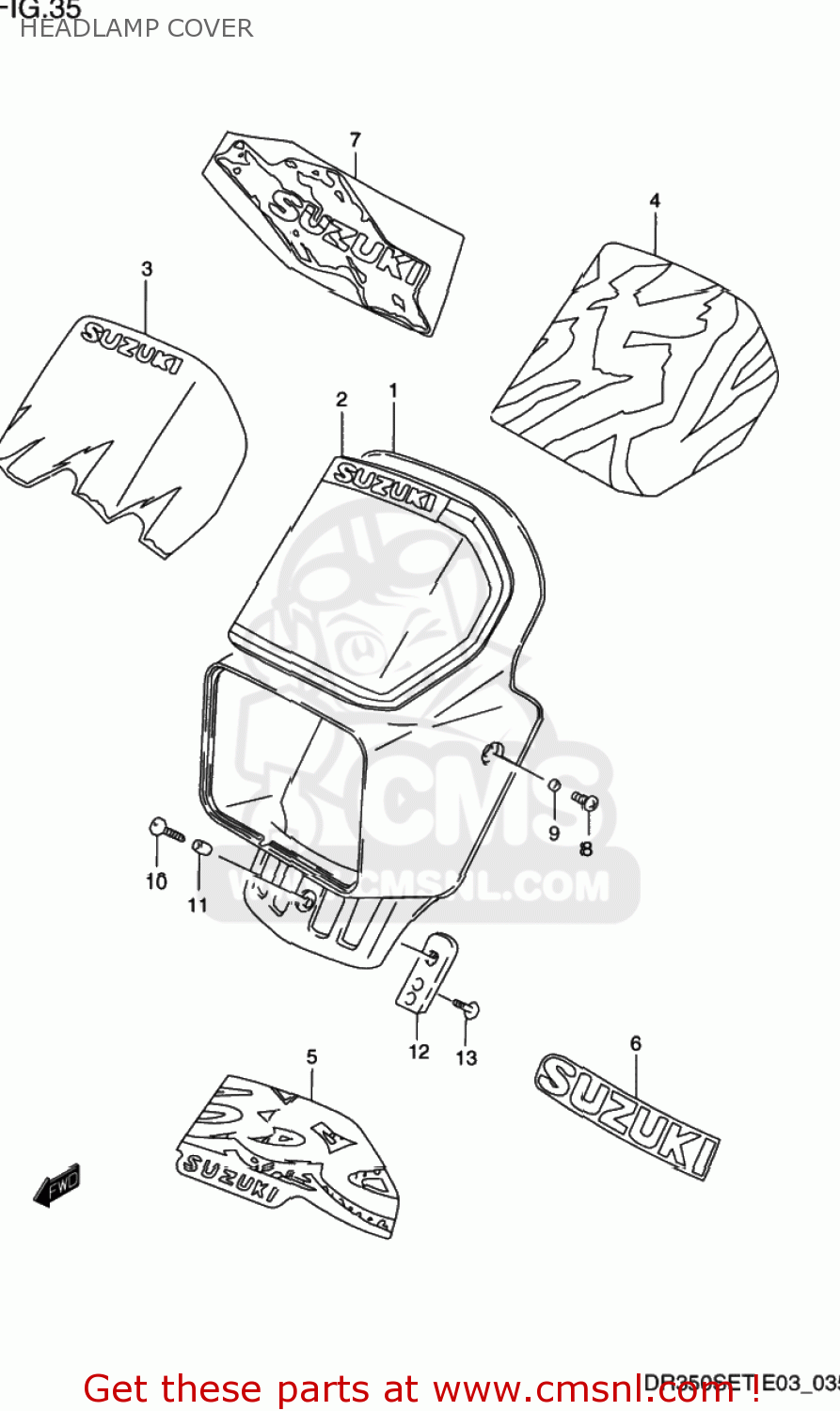 HEADLAMP COVER DR350SE 1994 (R) USA (E03)