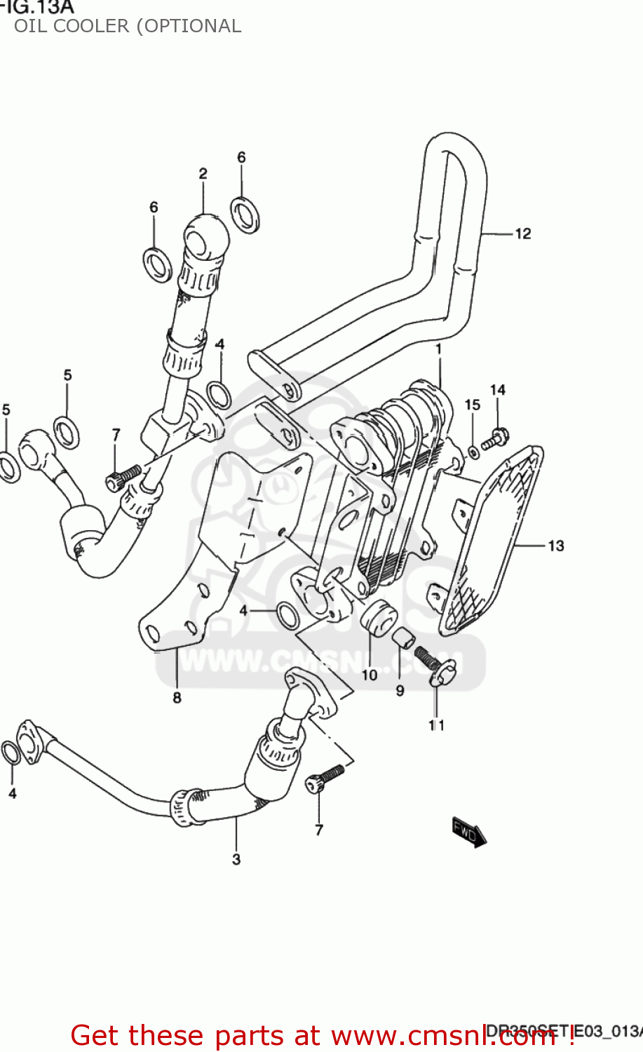 OIL COOLER (OPTIONAL DR350SE 1994 (R) USA (E03)