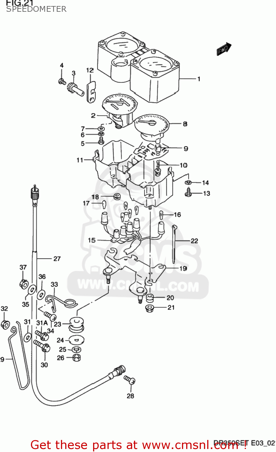 SPEEDOMETER DR350SE 1994 (R) USA (E03)