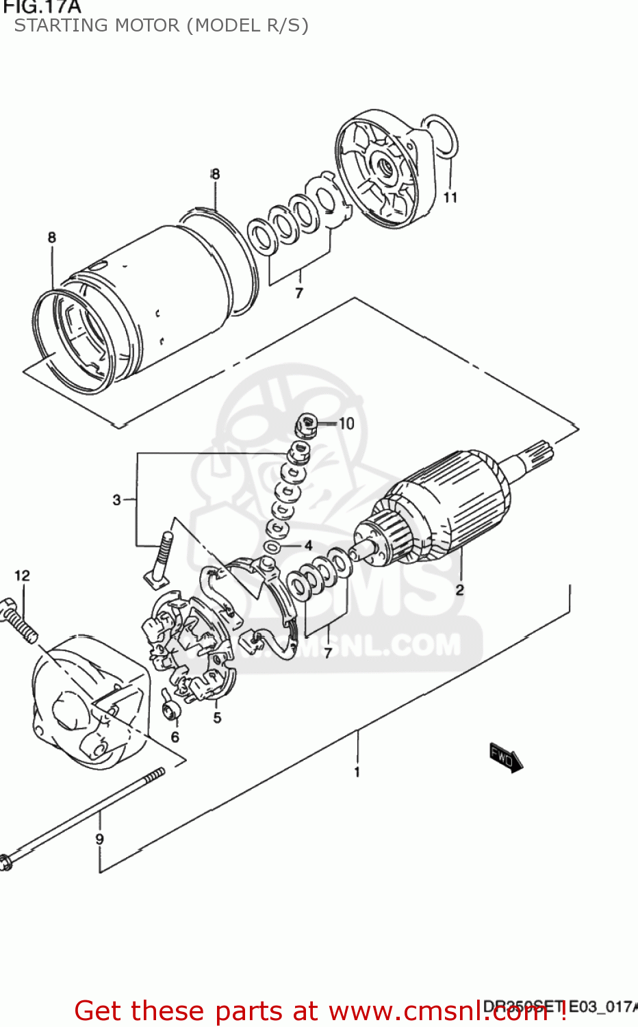 STARTING MOTOR (MODEL R/S) DR350SE 1994 (R) USA (E03)