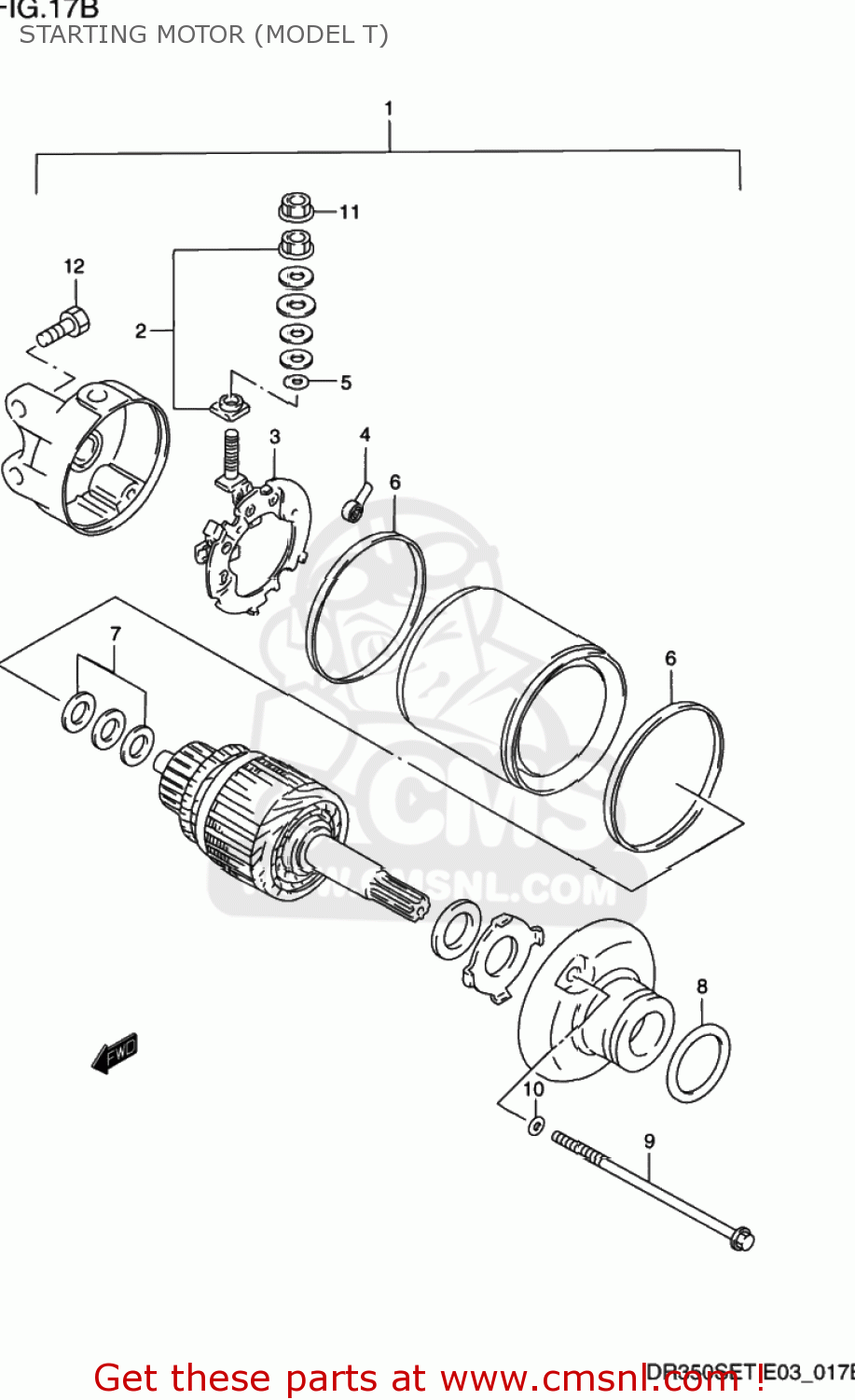 STARTING MOTOR (MODEL T) DR350SE 1994 (R) USA (E03)