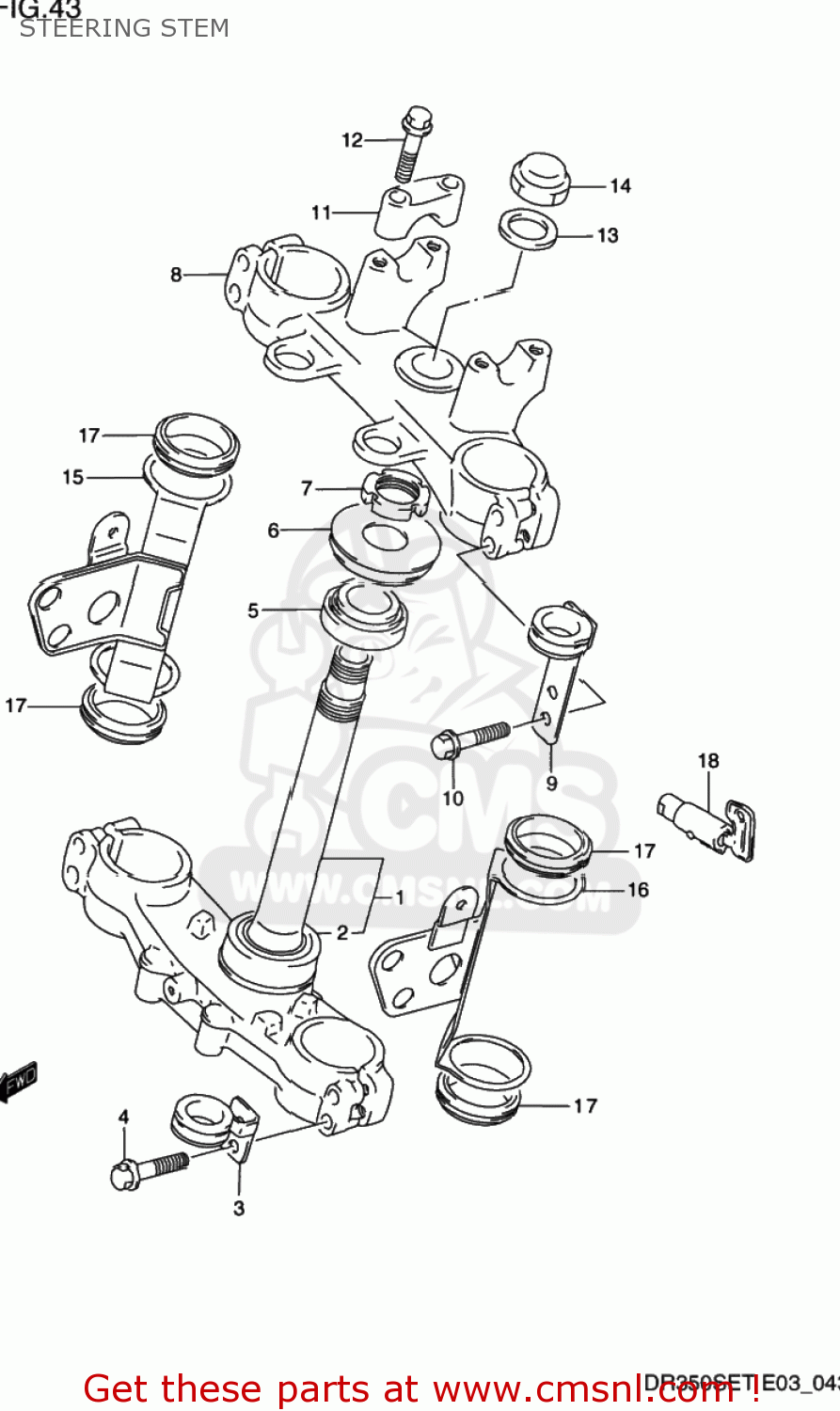 STEERING STEM DR350SE 1994 (R) USA (E03)