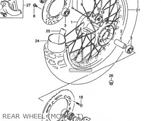 REAR WHEEL (MODEL T) - DR350SE 1994 (R) USA (E03)