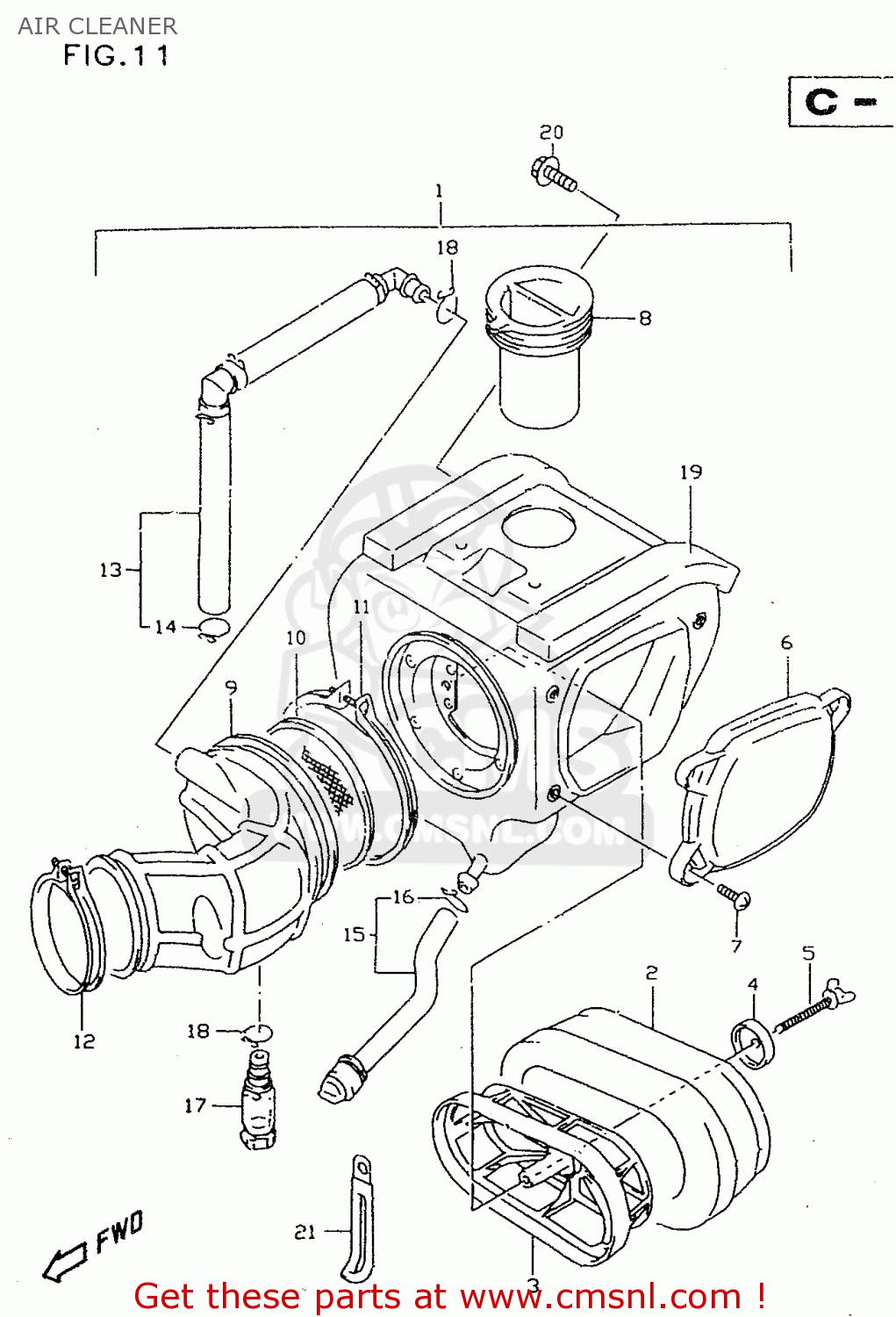 AIR CLEANER DR350SE 1994 (R)