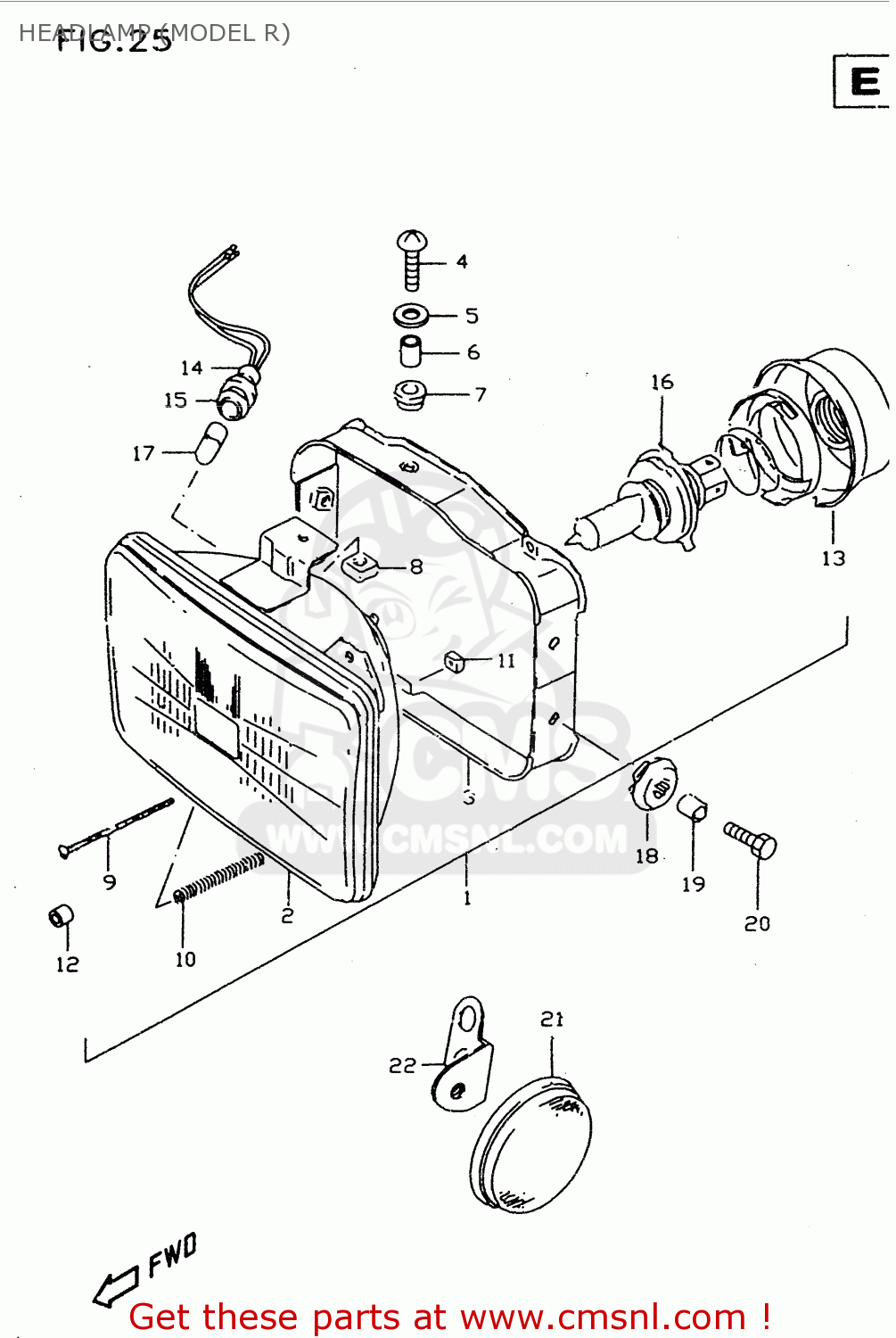 HEADLAMP (MODEL R) DR350SE 1994 (R)