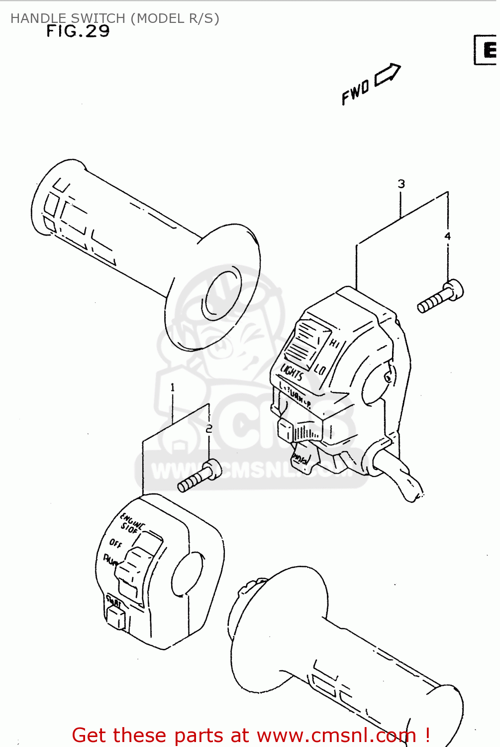 HANDLE SWITCH (MODEL R/S) DR350SE 1994 (R)