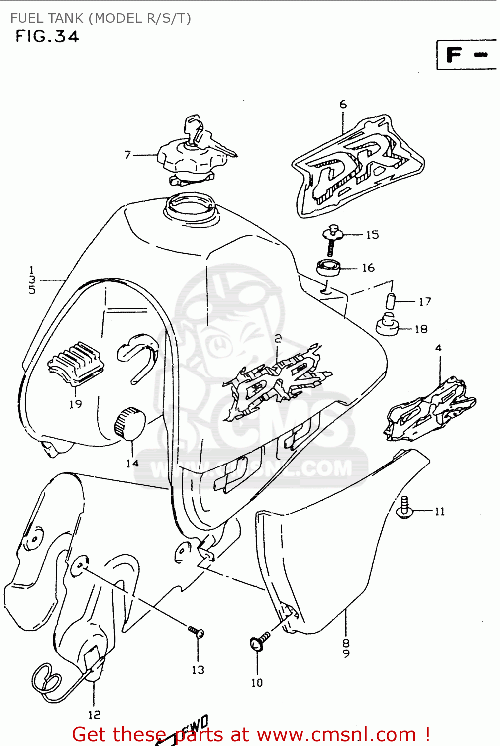 FUEL TANK (MODEL R/S/T) DR350SE 1994 (R)