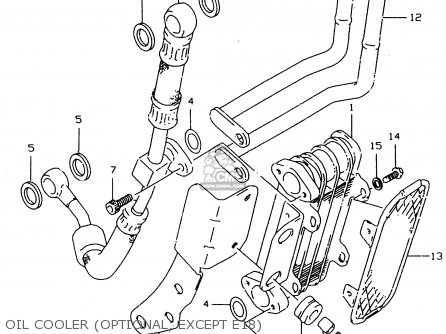 OIL COOLER (OPTIONAL, EXCEPT E18) - DR350SE 1994 (R)