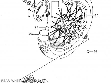 REAR WHEEL (MODEL R/S) - DR350SE 1994 (R)