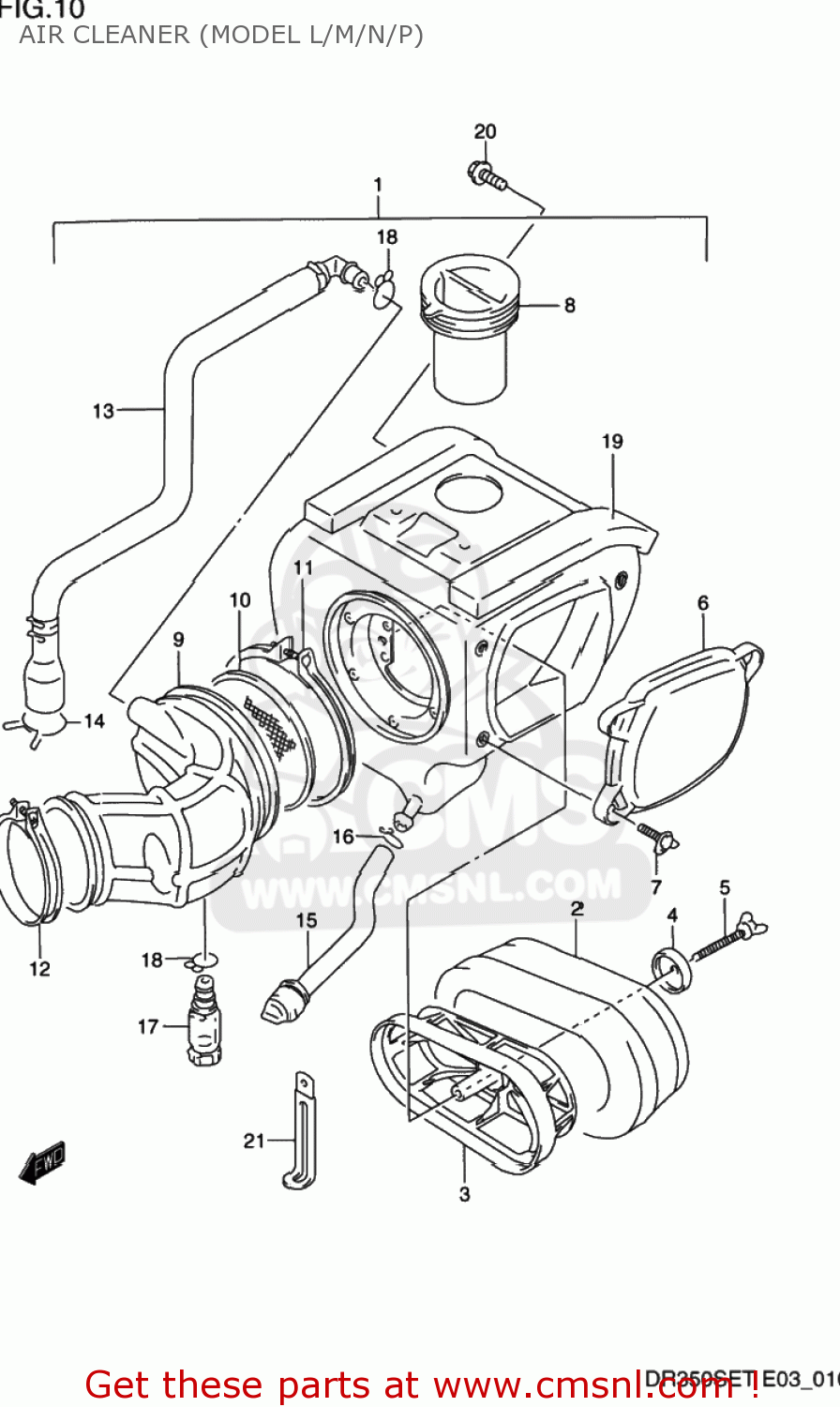 AIR CLEANER (MODEL L/M/N/P) DR350SE 1995 (S) USA (E03)