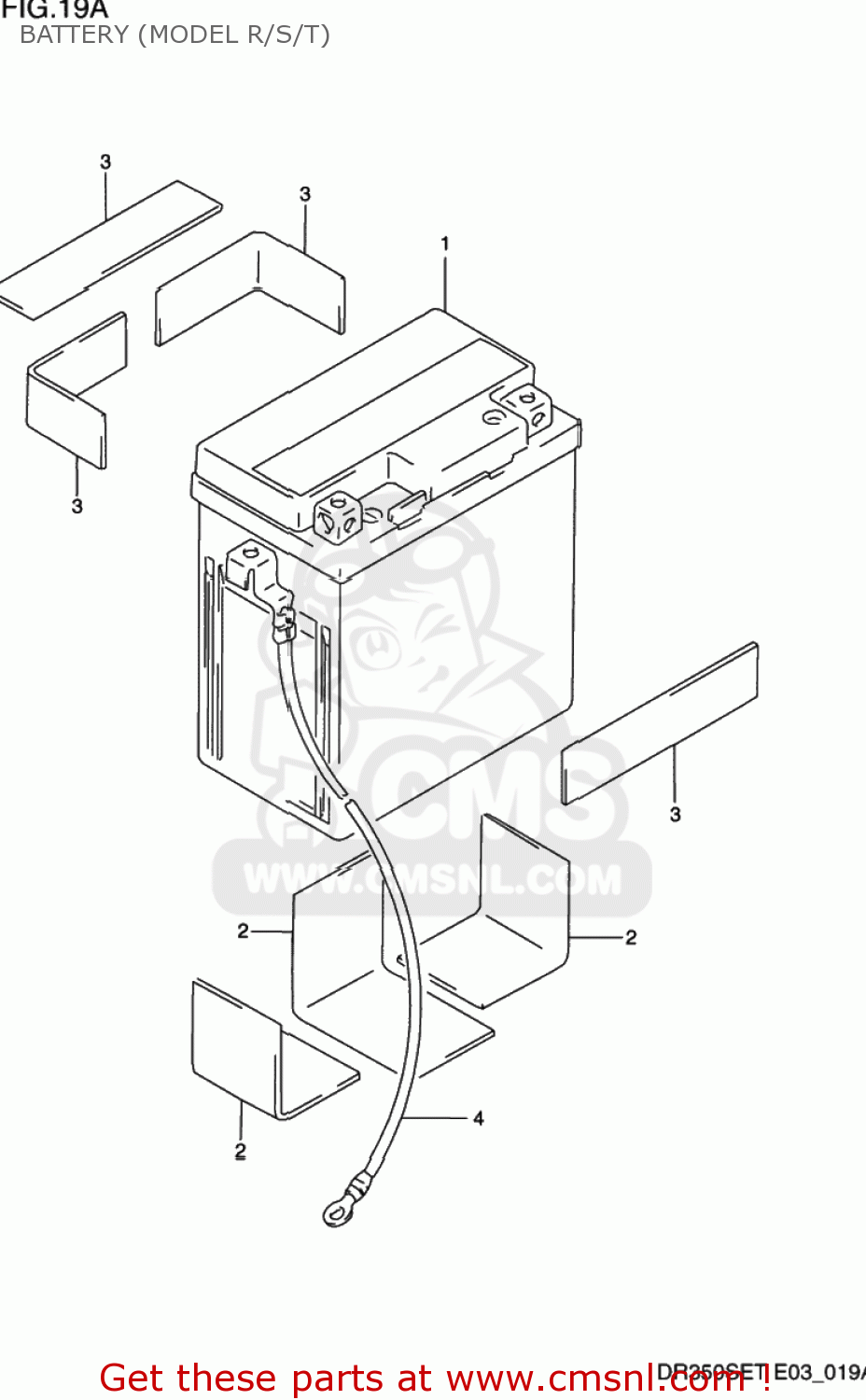 BATTERY (MODEL R/S/T) DR350SE 1995 (S) USA (E03)