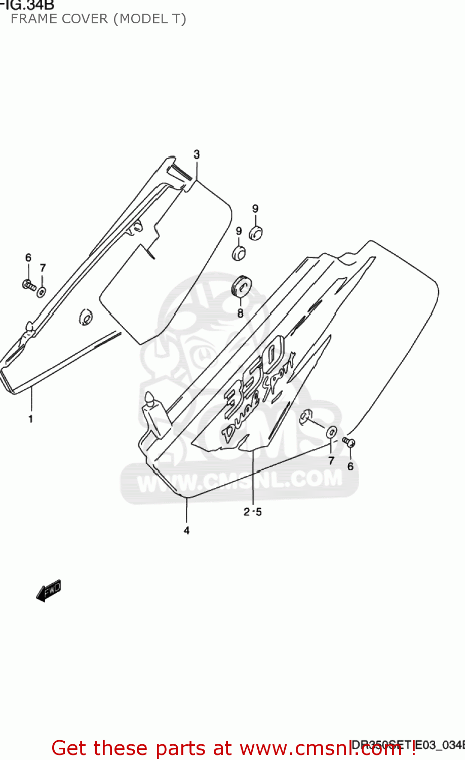 FRAME COVER (MODEL T) DR350SE 1995 (S) USA (E03)