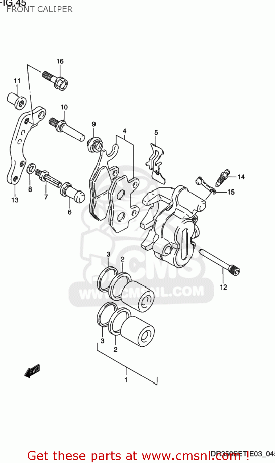 FRONT CALIPER DR350SE 1995 (S) USA (E03)