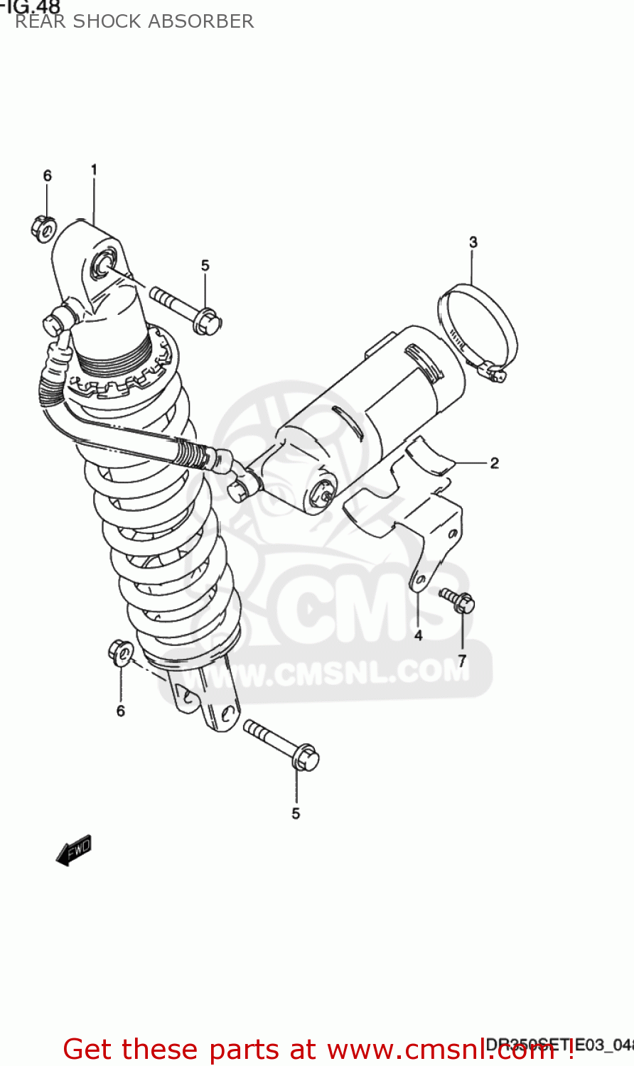 REAR SHOCK ABSORBER DR350SE 1995 (S) USA (E03)