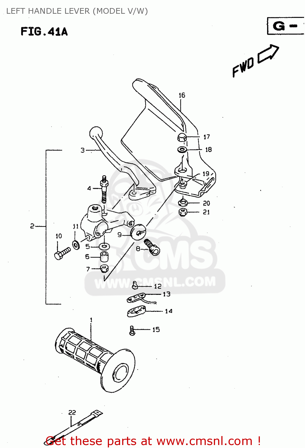 LEFT HANDLE LEVER (MODEL V/W) DR350SE 1995 (S)