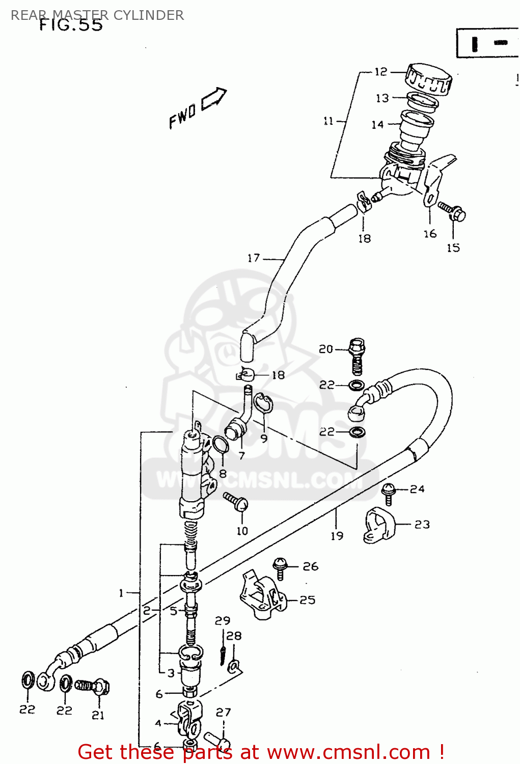 REAR MASTER CYLINDER DR350SE 1995 (S)