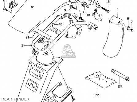 REAR FENDER - DR350SE 1995 (S)