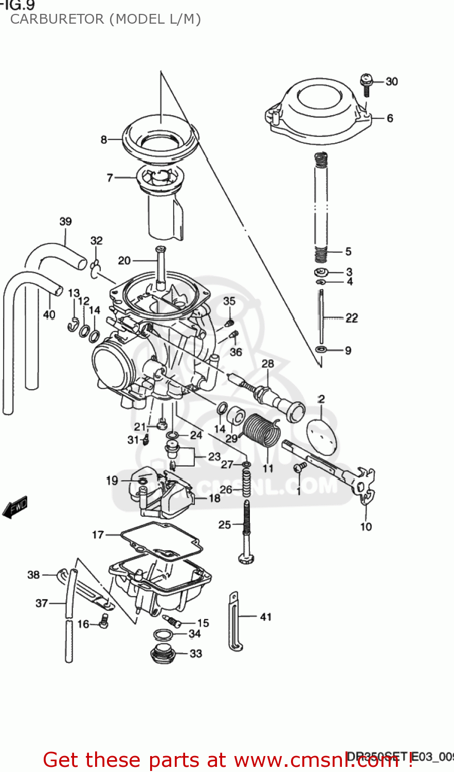 CARBURETOR (MODEL L/M) DR350SE 1996 (T) USA (E03)