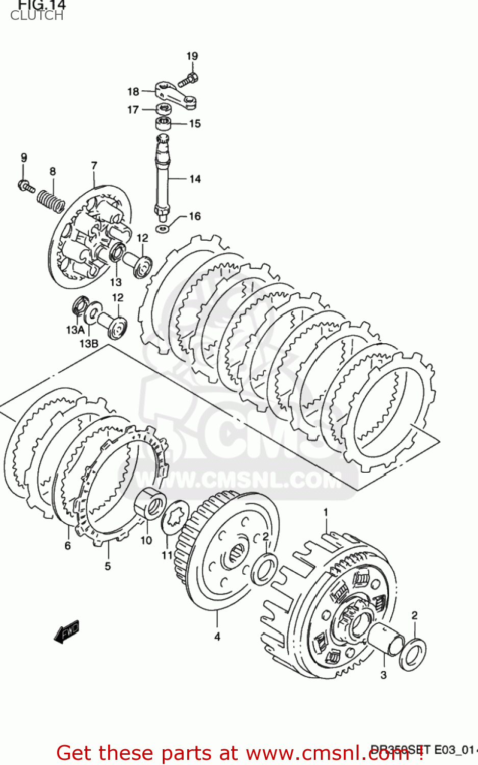 CLUTCH DR350SE 1996 (T) USA (E03)