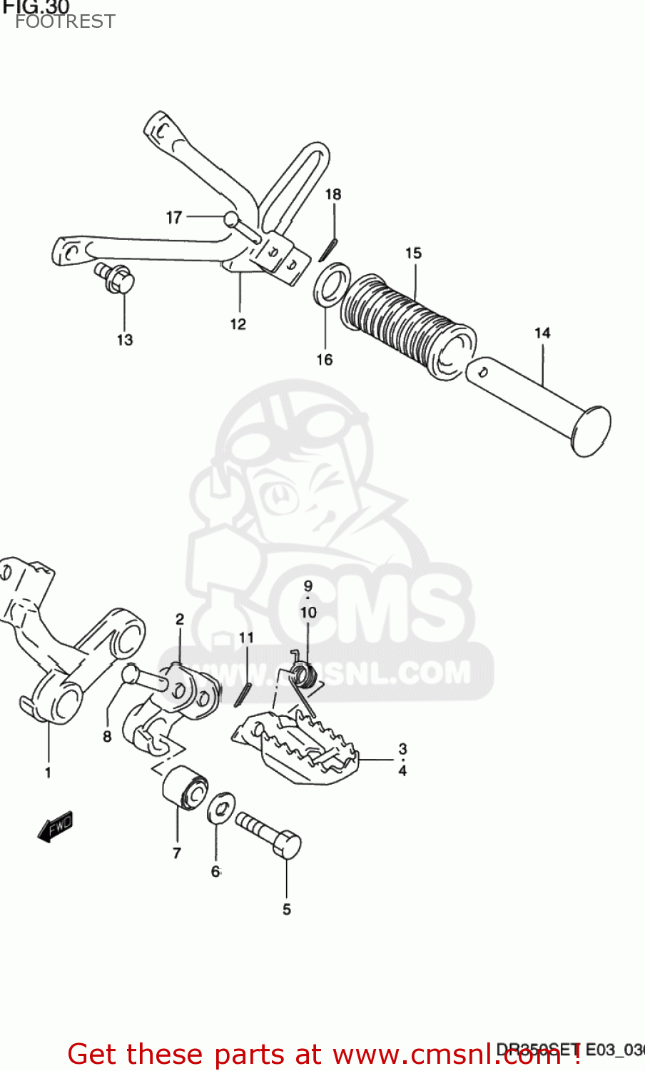 FOOTREST DR350SE 1996 (T) USA (E03)