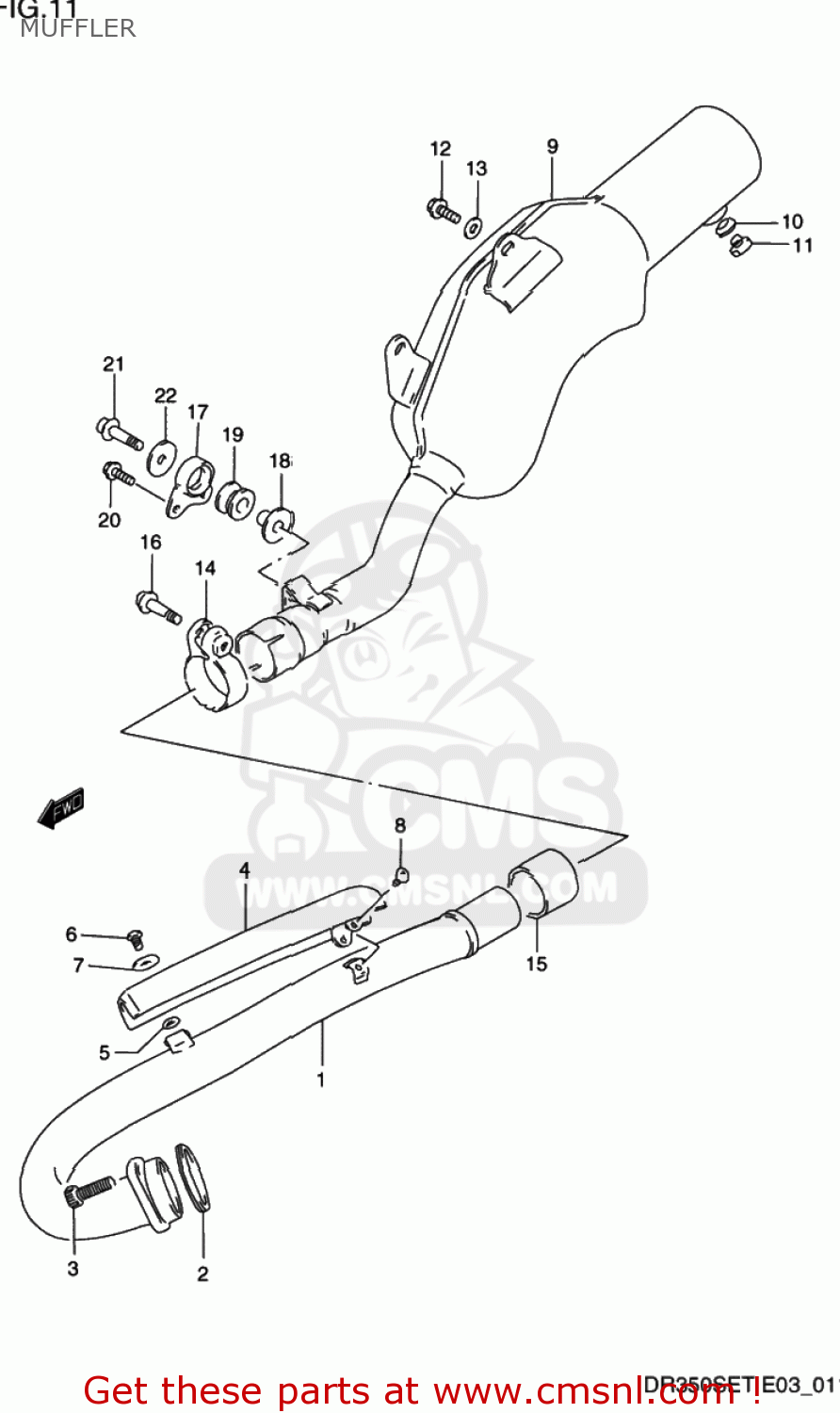 MUFFLER DR350SE 1996 (T) USA (E03)