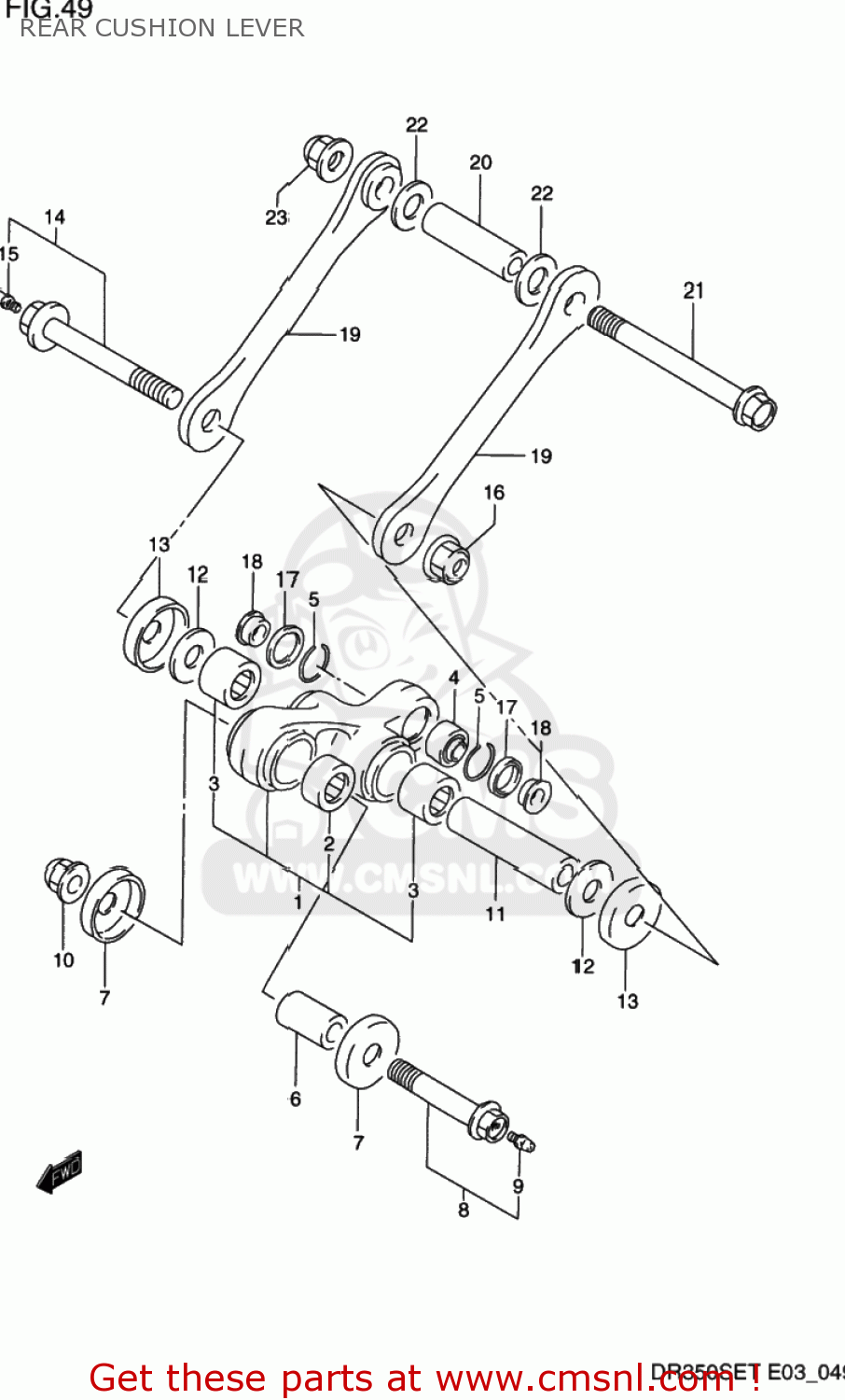 REAR CUSHION LEVER DR350SE 1996 (T) USA (E03)