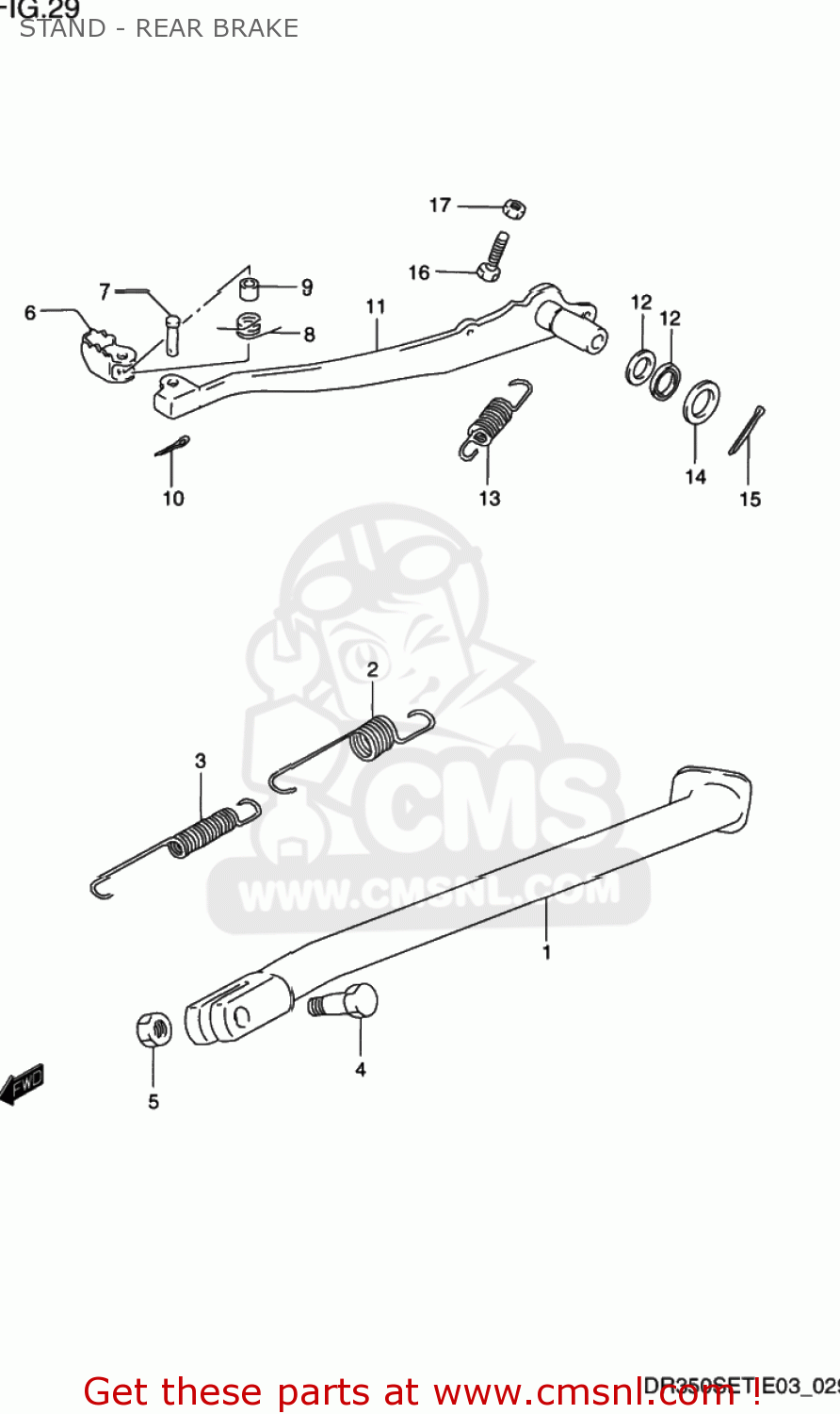 STAND - REAR BRAKE DR350SE 1996 (T) USA (E03)