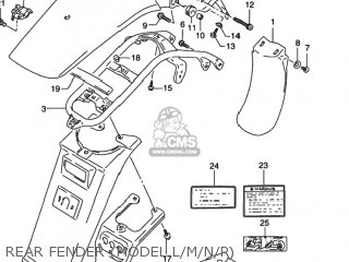 REAR FENDER (MODEL L/M/N/P) - DR350SE 1996 (T) USA (E03)